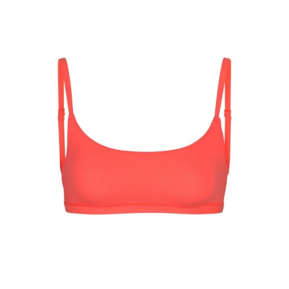 NWT SKIMS LIMITED EDITION FITS EVERYBODY SCOOP NECK BRA NEON CORAL SIZE XXS